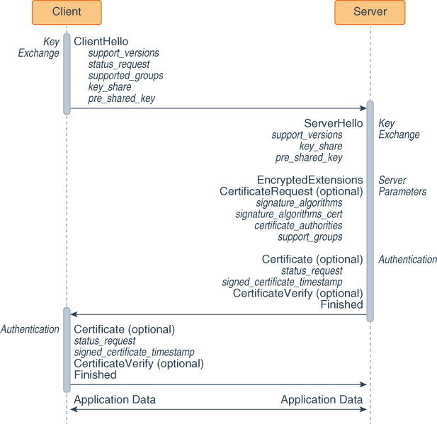 Full TLS 1.3 handshake