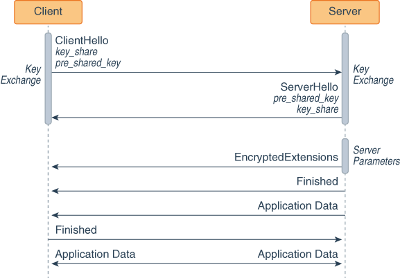 TLS 1.3 handshake that uses a PSK